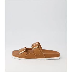 Django & Juliette Daiki Dj Tan Leather Tan Sandals Womens Shoes Casual Sandals Flat Sandals