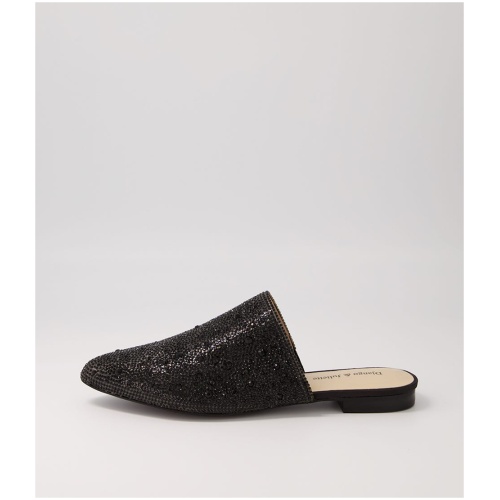 Django & Juliette Flash Dj Black Jewel Fabric Black Jewel Sandals Womens Shoes Sandals Flat Sandals