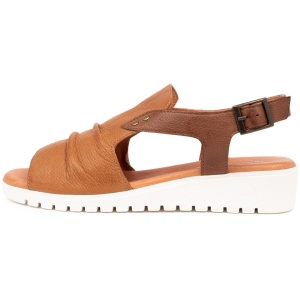 Django & Juliette Madis Dj Tan Dk Tan Leather Tan Dk Tan Sandals Womens Shoes Casual Sandals Flat Sandals