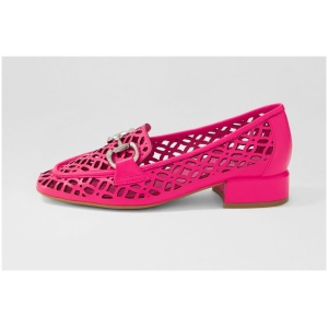 Django & Juliette Vilis Dj Hot Pink Leather Hot Pink Shoes Womens Shoes Casual Heeled Shoes