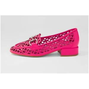 Django & Juliette Vilis Dj Hot Pink Leather Hot Pink Shoes Womens Shoes Casual Heeled Shoes