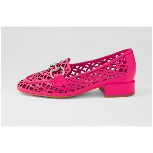 Django & Juliette Vilis Dj Hot Pink Leather Hot Pink Shoes Womens Shoes Casual Heeled Shoes