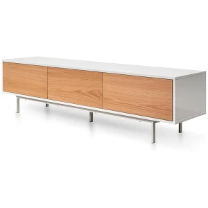 Ex Display - Alto 2m Wooden TV Entertainment Unit - White - Natural by Interior Secrets - AfterPay Available