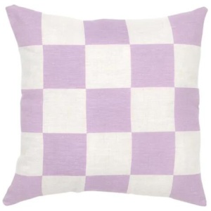 Ex Display - Check 40cm Square Cushion - Lavender by Interior Secrets - AfterPay Available
