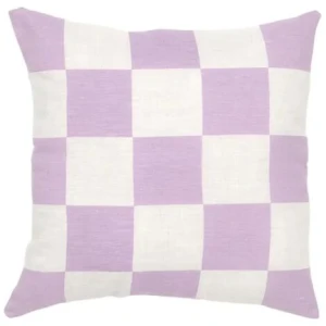 Ex Display - Check 40cm Square Cushion - Lavender by Interior Secrets - AfterPay Available