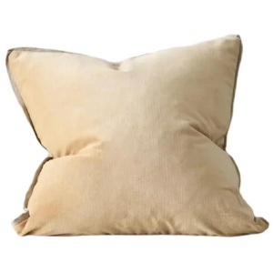 Ex Display - Francesca 50cm Core Velvet Plain Cushion - Mustard by Interior Secrets - AfterPay Available