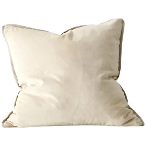 Ex Display - Francesca 50cm Core Velvet Plain Cushion - Salt by Interior Secrets - AfterPay Available