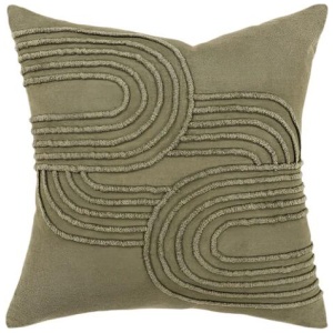 Ex Display - Gatsby Cotton 50cm x 50cm Cushion Feather Inserts - Olive by Interior Secrets - AfterPay Available