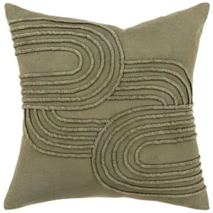Ex Display - Gatsby Cotton 50cm x 50cm Cushion Feather Inserts - Olive by Interior Secrets - AfterPay Available