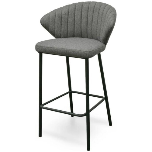 Ex Display - Heidi 65cm (H) Fabric Bar Stool - Grey by Interior Secrets - AfterPay Available