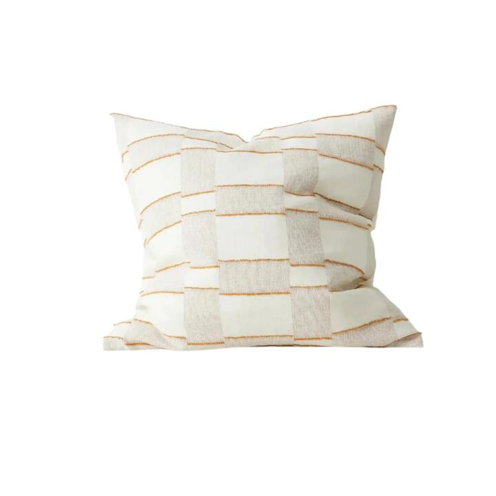 Ex Display - Lorenzo 50cm Mid-Scale Check Cushion - Spice by Interior Secrets - AfterPay Available