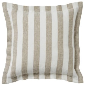 Ex Display - Weave Luca 50cm European Linen Stripe Cushion - Clay by Interior Secrets - AfterPay Available