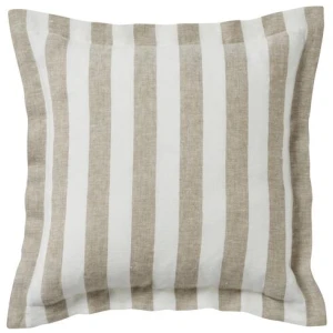 Ex Display - Weave Luca 50cm European Linen Stripe Cushion - Clay by Interior Secrets - AfterPay Available