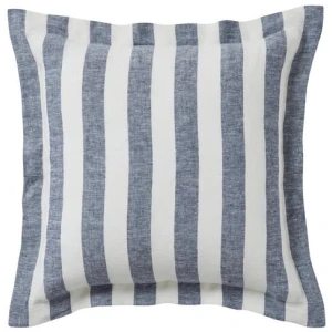 Ex Display - Weave Luca 50cm European Linen Stripe Cushion - Ocean by Interior Secrets - AfterPay Available