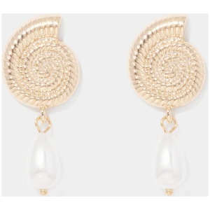 Forever New Women's Felicia Shell Swirl Earring in Gold/Pearl