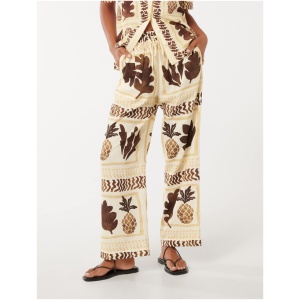Forever New Women's Frankie Linen Straight Leg Pant in Aurora Tropical Co-Ord