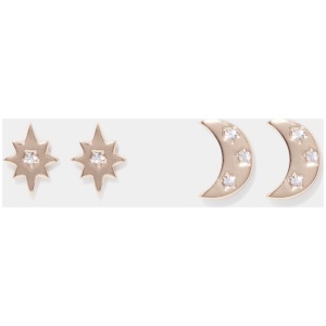 Forever New Women's Malia Star & Moon Studs Earrings in Gold/Crystal