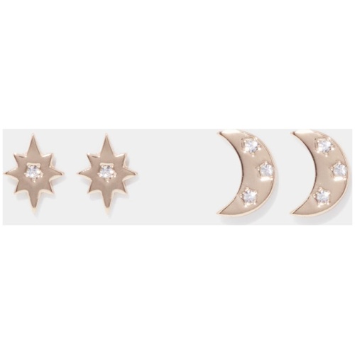 Forever New Women's Malia Star & Moon Studs Earrings in Gold/Crystal