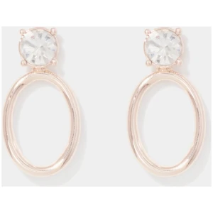 Forever New Women's Orly Stone Oval Hoop Earrings in Rose Gold/Crystal