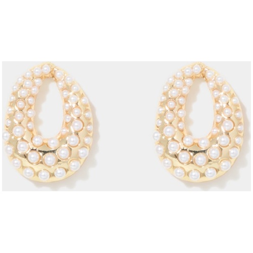 Forever New Women's Paulette Pearl Front Hoop Earrings in Pearl/Gold