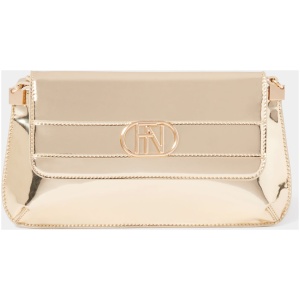 Forever New Women's Shiloh Sleek Plate Shoulder Bag Signature in Gold