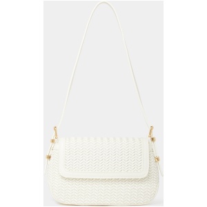 Forever New Women's Windsor Weave Shoulder Bag in White Weave