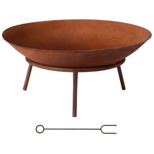 Grillz 56cm Fire Pit Iron Rustic Bowl Outdoor