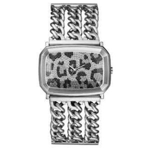 Guess Adorn Polished Silver Tone Case With Crystals Sunray Silver Dial And Polished Silver Tone Bracelet With Adjustable G Links GW0682L1