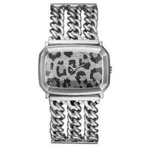 Guess Adorn Polished Silver Tone Case With Crystals Sunray Silver Dial And Polished Silver Tone Bracelet With Adjustable G Links GW0682L1
