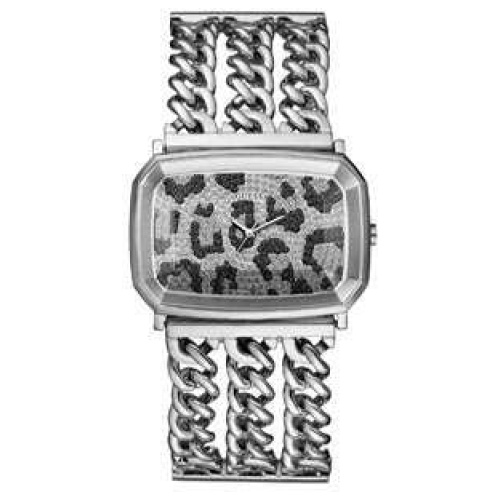 Guess Adorn Polished Silver Tone Case With Crystals Sunray Silver Dial And Polished Silver Tone Bracelet With Adjustable G Links GW0682L1