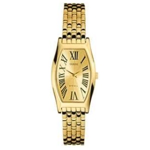 Guess Mod Id Polished Gold Tone Case Sunray Champagne Dial And Polished Gold Tone Bracelet With Crystals And Adjustable G Links GW0668L2