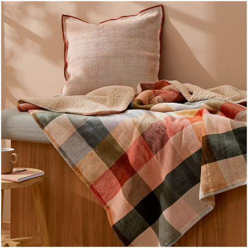 Hattie Check Sherpa Throw
