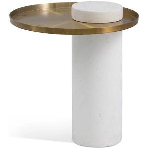 Melba Marble Side Table - White by Interior Secrets - AfterPay Available