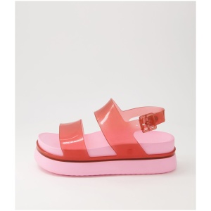 Melissa Melissa Cosmic Sandal My Red Pink Pvc Red Pink Sandals Womens Shoes Casual Sandals Flat Sandals