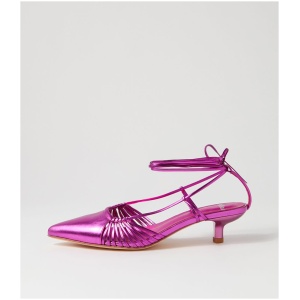 Mollini Chalsey Mo Fuchsia Metallic Leather Fuchsia Metallic Shoes Womens Shoes Casual Heeled Shoes