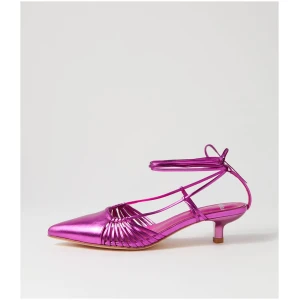 Mollini Chalsey Mo Fuchsia Metallic Leather Fuchsia Metallic Shoes Womens Shoes Casual Heeled Shoes