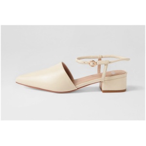 Mollini Thedusk Mo Cream Leather Cream Shoes Womens Shoes Casual Heeled Shoes