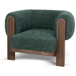 Montara Walnut Armchair - Bush Green by Interior Secrets - AfterPay Available
