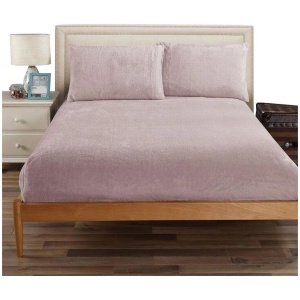 Ramesses Teddy Fleece Fitted Sheet Combo Set Dusty Pink King