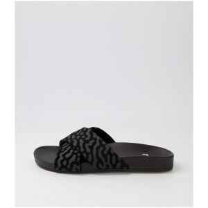 Rollie Tide Cross Slide Rl Black Terrain Suede Black Terrain Sandals Womens Shoes Casual Sandals Flat Sandals
