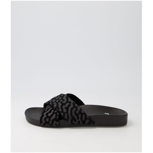 Rollie Tide Cross Slide Rl Black Terrain Suede Black Terrain Sandals Womens Shoes Casual Sandals Flat Sandals