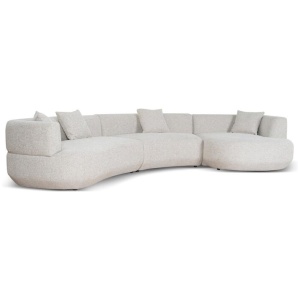 Roly Modular Right Chaise Sofa - Coral Natural Linen by Interior Secrets - AfterPay Available