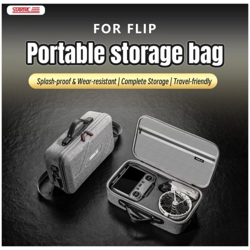 STARTRC Flip Drone Case for DJI Flip Fly More Combo,Portable PU Leather Shoulder Bag Can Organizes RC2/RC-N3 Remote, 7 Original Batteries, Charging Hu