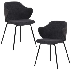 Set of 2 Dining Chairs in Graphite