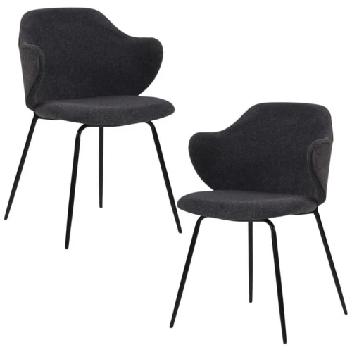 Set of 2 Dining Chairs in Graphite