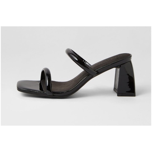 Sol Sana Lenny Heel Ss Black Patent Leather Black Patent Sandals Womens Shoes Dress Heeled Sandals
