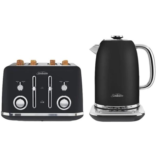 Sunbeam Black KE2800K Kettle & TA2740K Toaster Bundle