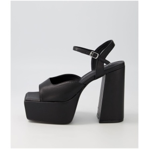 Therapy Dom X Ella May Ding Th Black Smooth Black Sandals Womens Shoes Dress Heeled Sandals