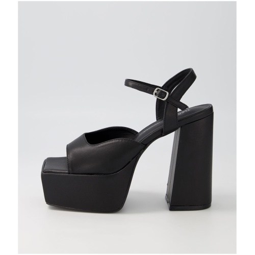 Therapy Dom X Ella May Ding Th Black Smooth Black Sandals Womens Shoes Dress Heeled Sandals