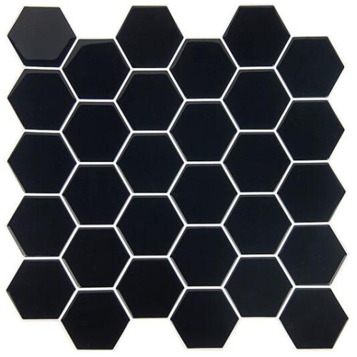 Tiles 3D Peel and Stick Wall Tile Hexagonal Mosaic Black 10 Sheets